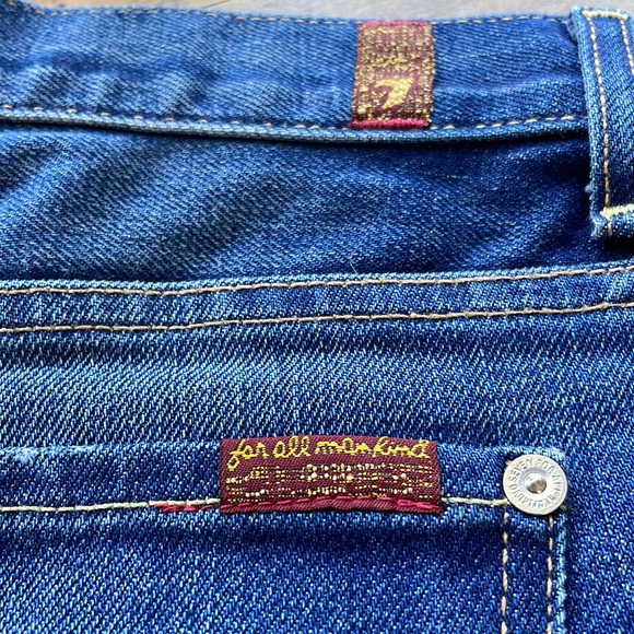 7 FOR ALL MANKIND WOMENS DARK DENIM JEAN SHORTS SIZE 25 LIKE NEW - Picture 5 of 11